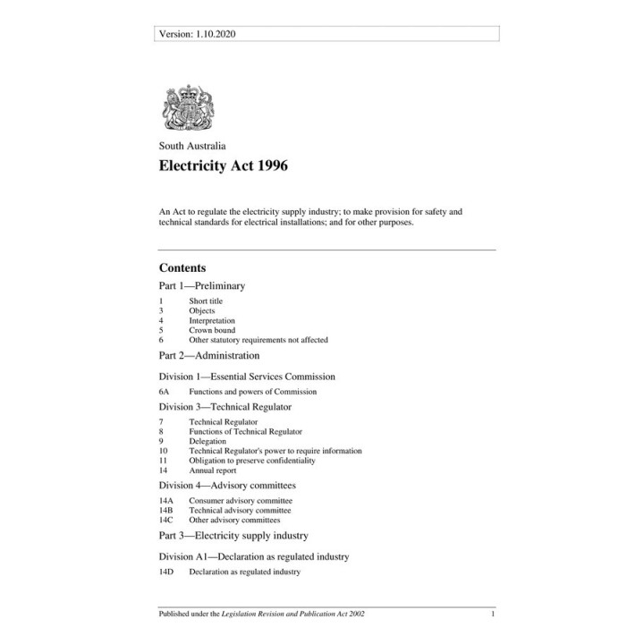 Electricity Act 1996