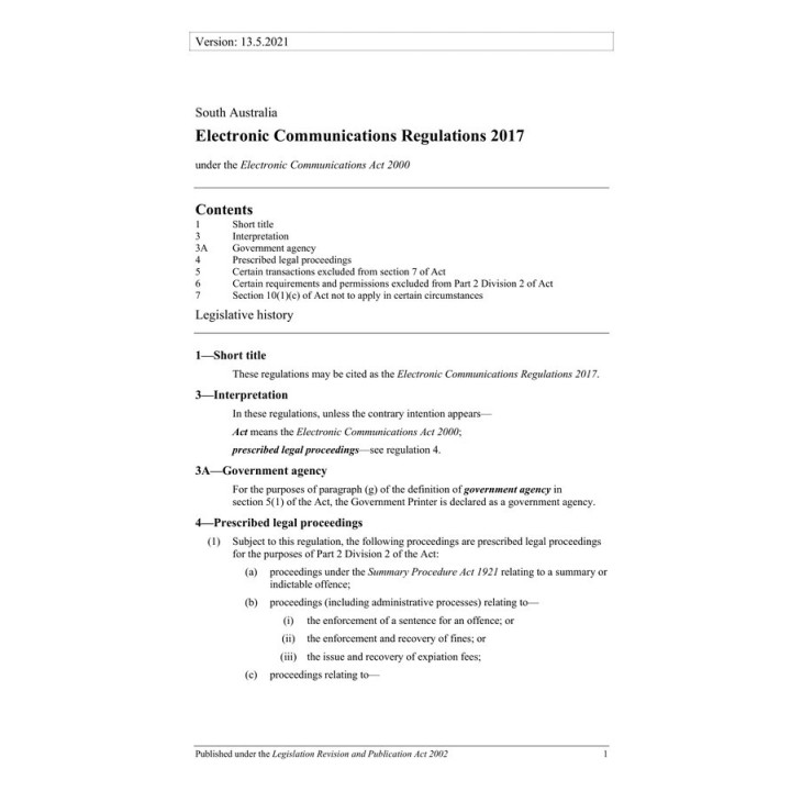 Electronic Communications Regulations 2017