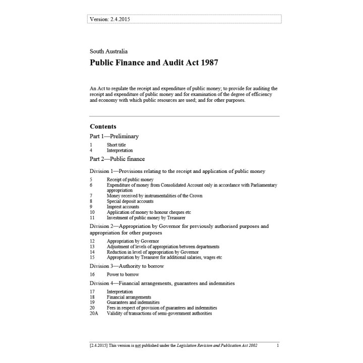Public Finance and Audit Act 1987