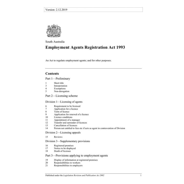 Employment Agents Registration Act 1993