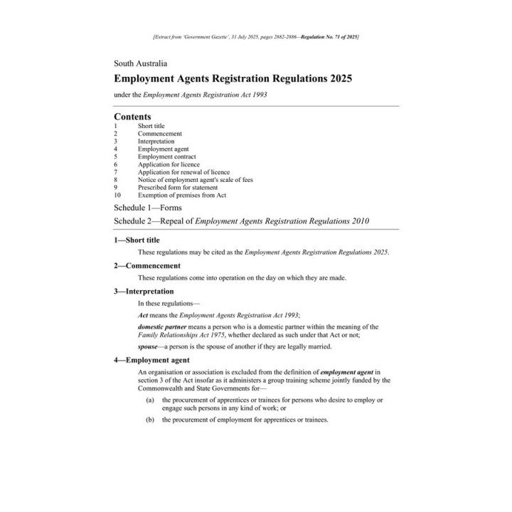 Employment Agents Registration Regulations 2025