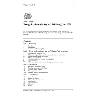Energy Products (Safety and Efficiency) Act 2000