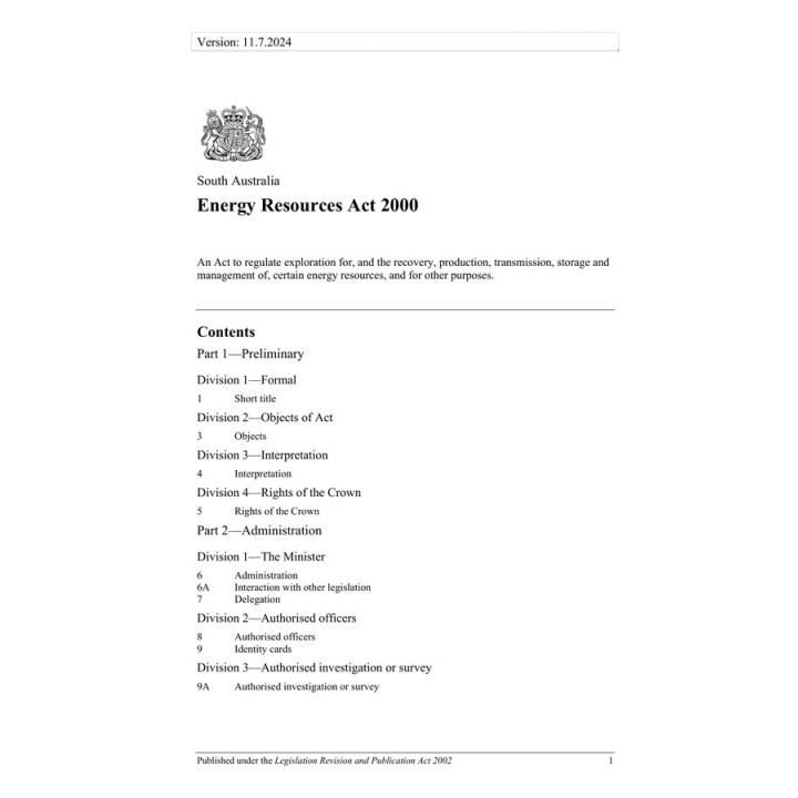 Energy Resources Act 2000
