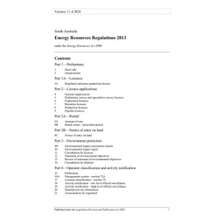 Energy Resources Regulations 2013