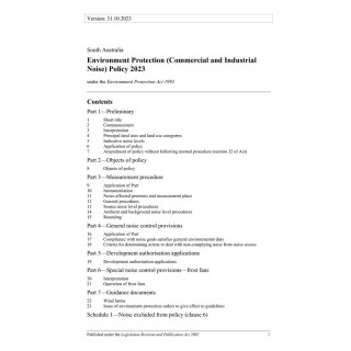 Environment Protection (Commercial and Industrial Noise) Policy 2023