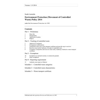 Environment Protection (Movement of Controlled Waste) Policy 2014