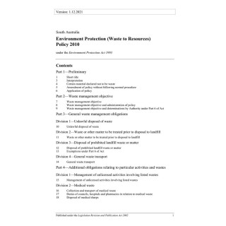 Environment Protection (Waste to Resources) Policy 2010