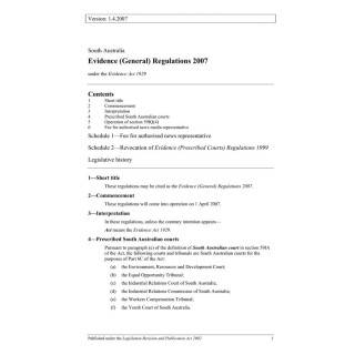 Evidence (General) Regulations 2007