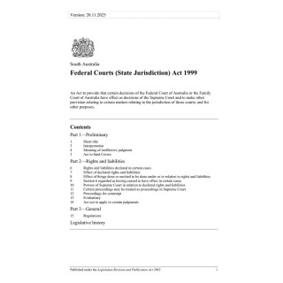 Federal Courts (State Jurisdiction) Act 1999