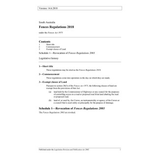 Fences Regulations 2018