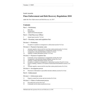 Fines Enforcement and Debt Recovery Regulations 2018