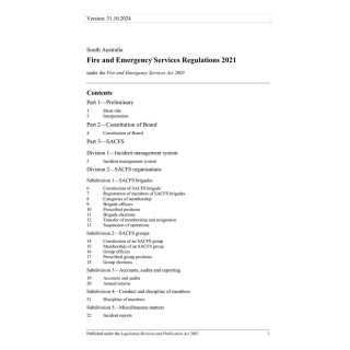 Fire and Emergency Services Regulations 2021