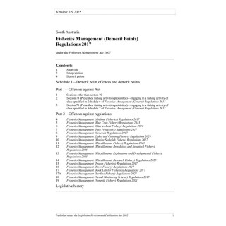 Fisheries Management (Demerit Points) Regulations 2017