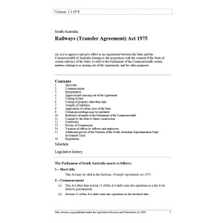 Railways (Transfer Agreement) Act 1975