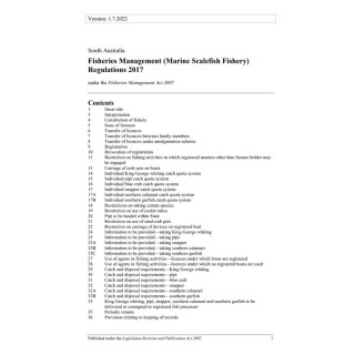Fisheries Management (Marine Scalefish Fisheries) Regulations 2017