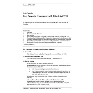 Real Property (Commonwealth Titles) Act 1924