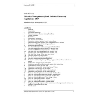 Fisheries Management (Rock Lobster Fisheries) Regulations 2017