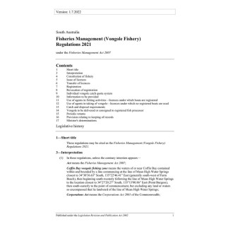 Fisheries Management (Vongole Fishery) Regulations 2021