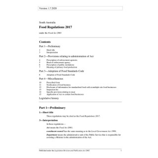 Food Regulations 2017