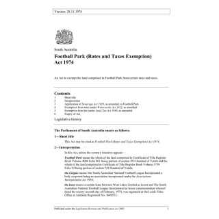 Football Park (Rates and Taxes Exemption) Act 1974