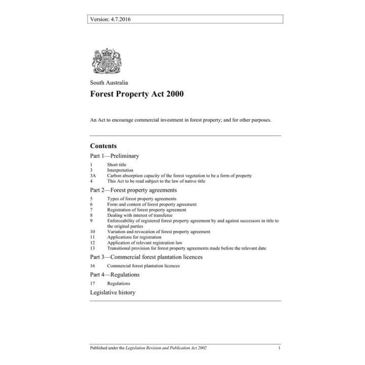 Forest Property Act 2000