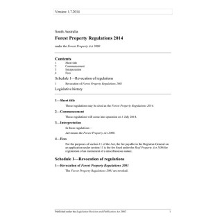 Forest Property Regulations 2014