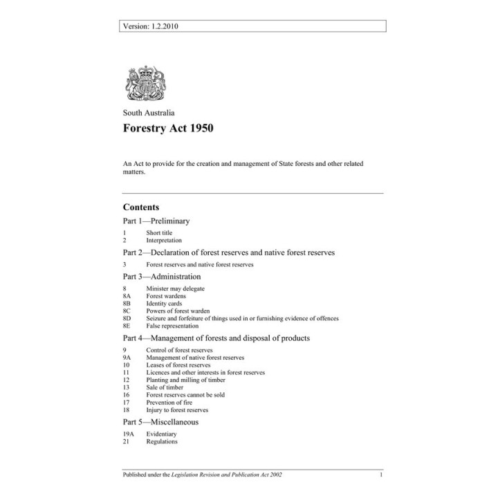 Forestry Act 1950