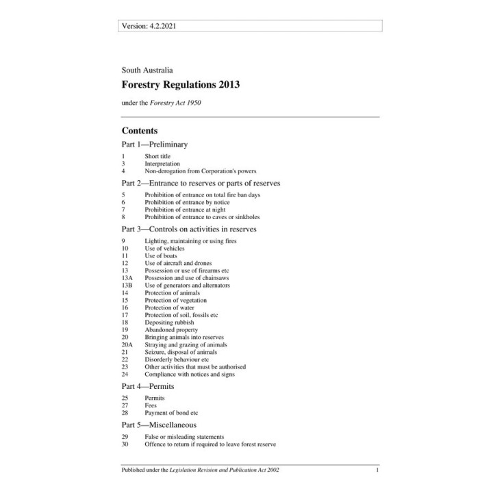 Forestry Regulations 2013