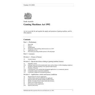 Gaming Machines Act 1992
