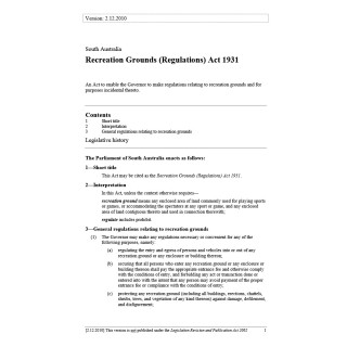 Recreation Grounds (Regulations) Act 1931