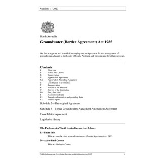 Groundwater (Border Agreement) Act 1985