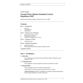 Ground Water (Qualco-Sunlands) Control Regulations 2018