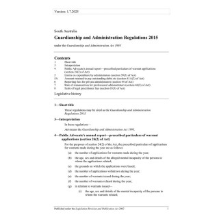 Guardianship and Administration Regulations 2015