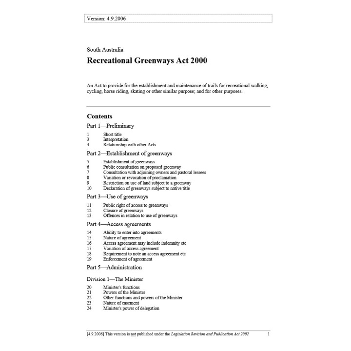 Recreational Greenways Act 2000