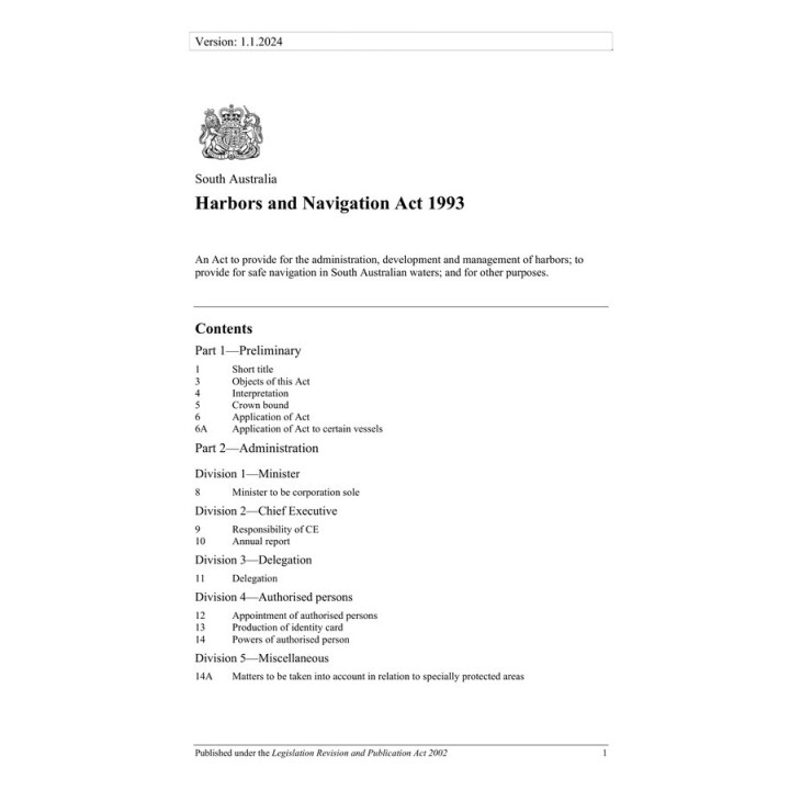 Harbors and Navigation Act 1993