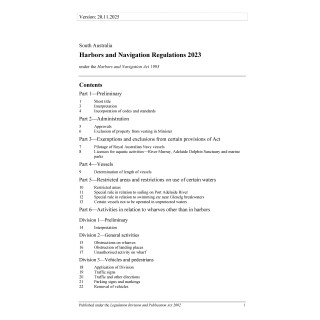Harbors and Navigation Regulations 2023