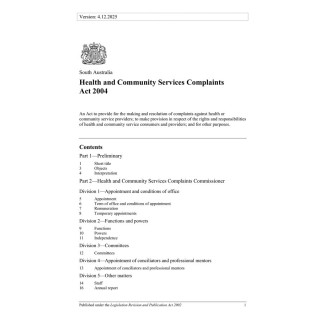 Health and Community Services Complaints Act 2004