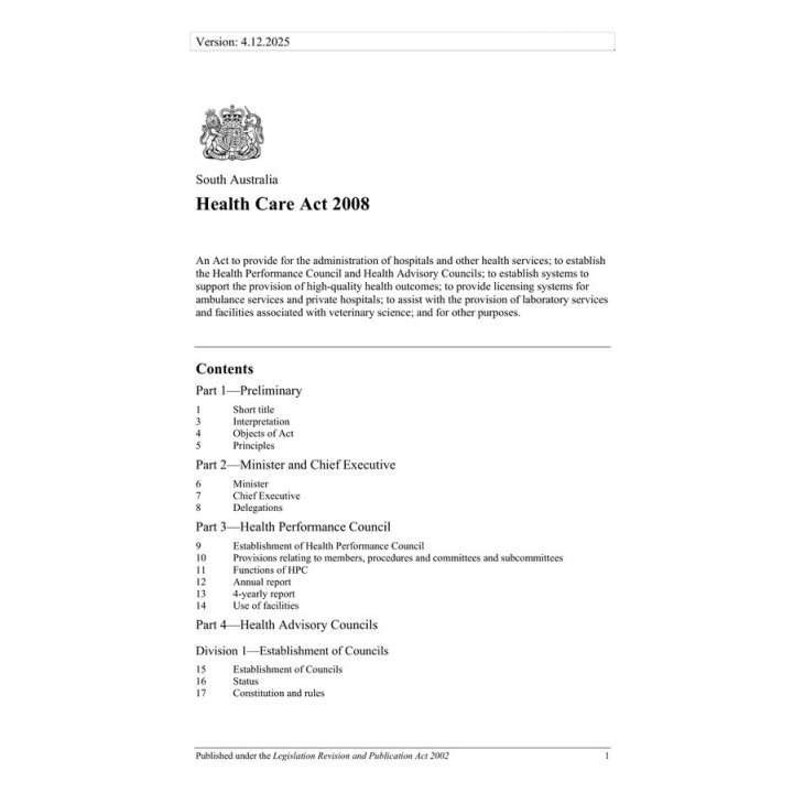 Health Care Act 2008