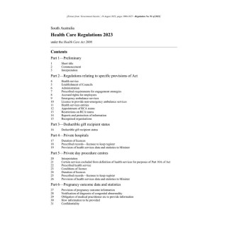Health Care Regulations 2023