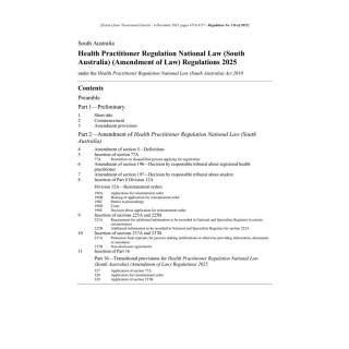 Health Practitioner Regulation National Law (South Australia) Regulations 2025