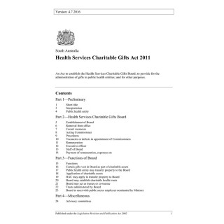 Health Services Charitable Gifts Act 2011