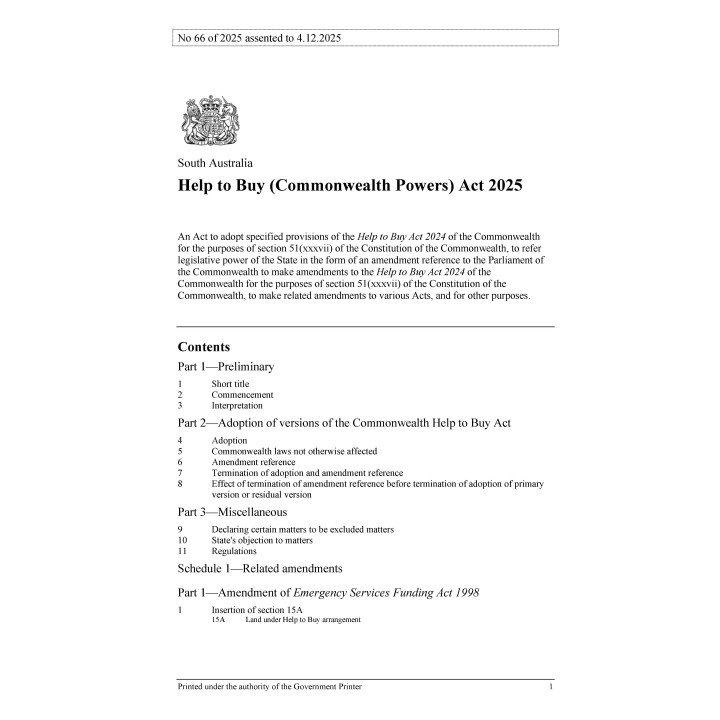 Help to Buy (Commonwealth Powers) Act 2025