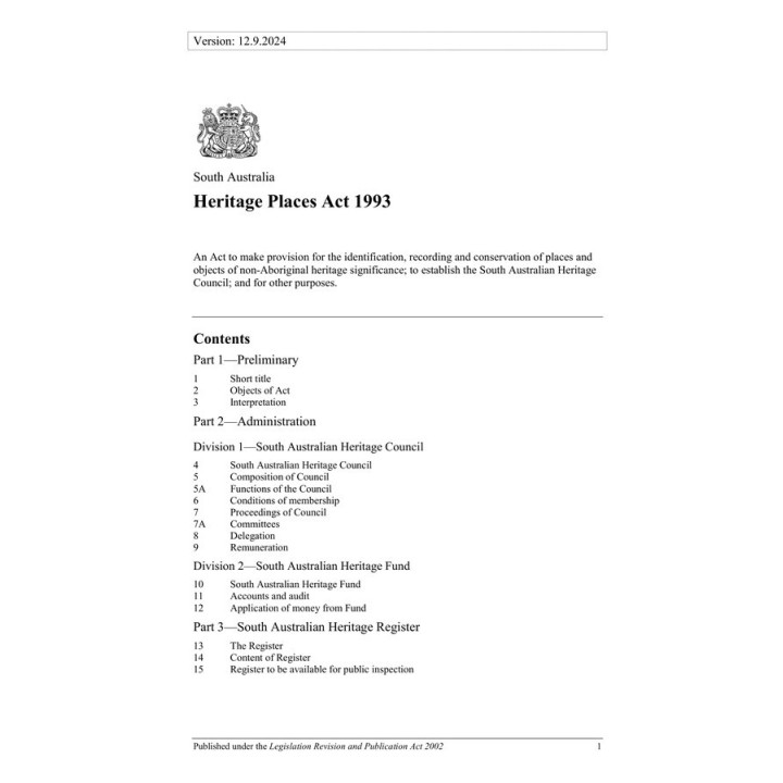 Heritage Places Act 1993