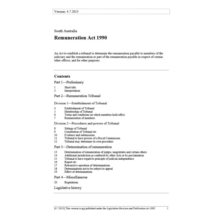 Remuneration Act 1990