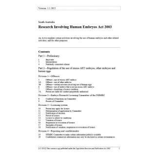 Research Involving Human Embryos Act 2003
