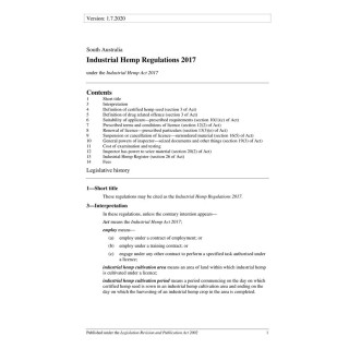 Industrial Hemp Regulations 2017