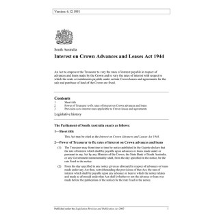 Interest on Crown Advances and Leases Act 1944