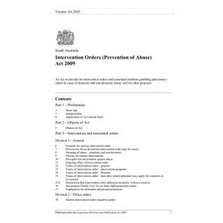 Intervention Orders (Prevention of Abuse) Act 2009