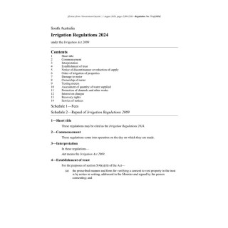 Irrigation Regulations 2024