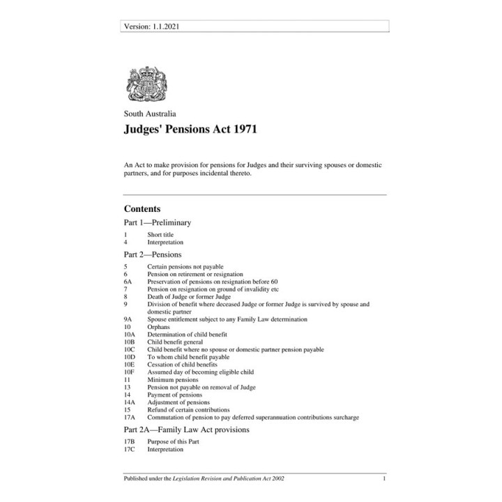 Judges Pensions Act 1971